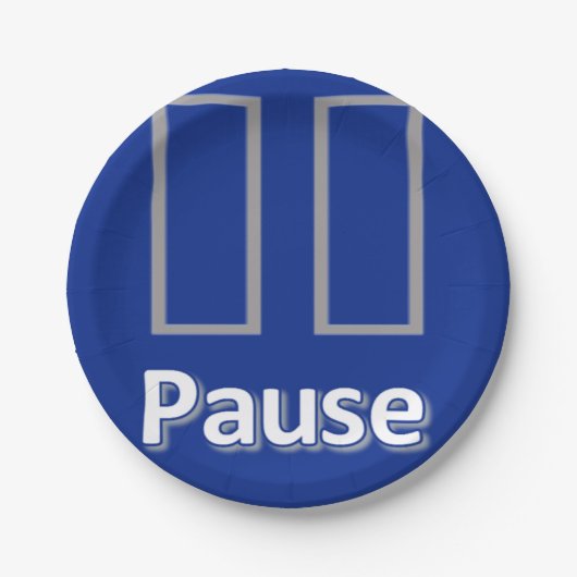 Papieren Borden Blauw Pauze Bordje (Voorkant)