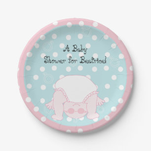 Papieren Borden "Blauw/roze BABY" Bordje