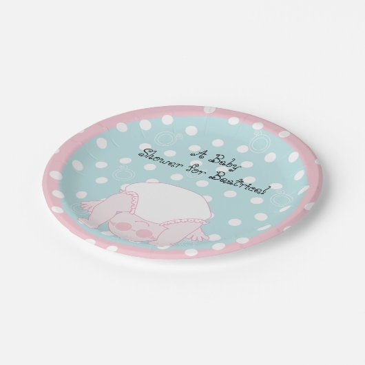 Papieren Borden "Blauw/roze BABY" Papieren Bordje (Gekanteld)