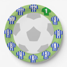 Papieren borden - Blauw & Wit gestreepte sporthemd