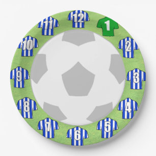Papieren borden - Blauw & Wit gestreepte sporthemd Bordje