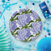Papieren borden-Blauwe hortensia's Papieren Bordje (Feest)