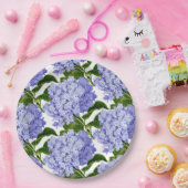 Papieren borden-Blauwe hortensia's Papieren Bordje (Feest)