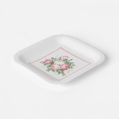 Papieren borden-bloemmotief papieren bordje (Gebogen)