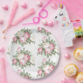 Papieren borden-bloemmotief papieren bordje (Feest)