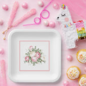 Papieren borden-bloemmotief papieren bordje (Feest)