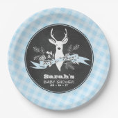 Papieren Borden - Blue Woodland Baby shower Papieren Bordje (Voorkant)