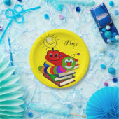 Papieren Borden, Boekenwurm Apple Yellow Sun Papieren Bordje (Feest)
