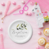 Papieren Borden Botanische Olijftak groen Papieren Bordje (Feest)