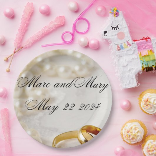 Papieren borden bruiloft aanpasbaar papieren bordje (Feest)