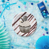 Papieren borden, Chocolade Cupcake Fudge Bordje (Feest)