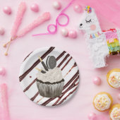 Papieren borden, Chocolade Cupcake Fudge Bordje (Feest)