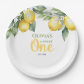 Papieren Borden Citroencitrus 1e verjaardag. Papieren Bordje (Voorkant)