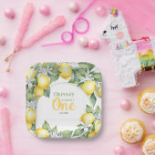 Papieren Borden Citroencitrus 1e verjaardag. Papieren Bordje (Feest)