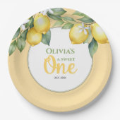 Papieren Borden Citroencitrus 1e verjaardag. Papieren Bordje (Voorkant)