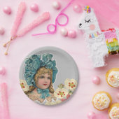 Papieren Borden,  damesbloemen Bordje (Feest)