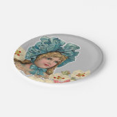 Papieren Borden,  damesbloemen Bordje (Gekanteld)