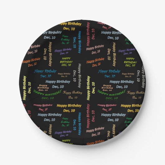 Papieren Borden december, 10 september Bordje (Voorkant)