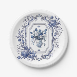 Papieren Borden Delfts Blauw Party Servies Decor Bordje