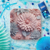 Papieren borden Delicate Bloom Bordje (Feest)