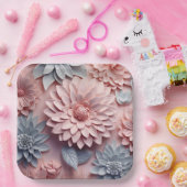 Papieren borden Delicate Bloom Bordje (Feest)