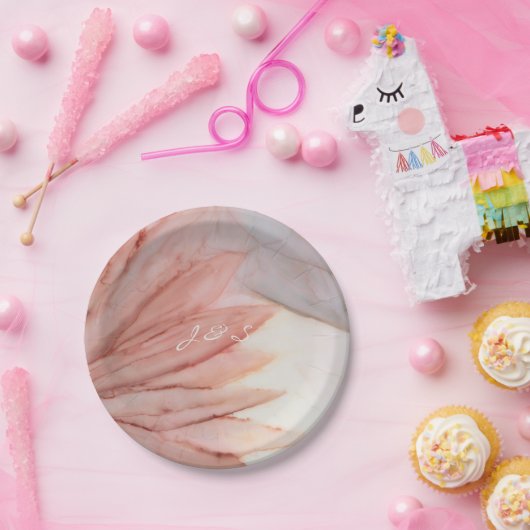 Papieren Borden die liefdevol in Pinks en Lavender Papieren Bordje (Feest)