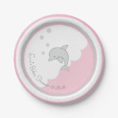 Papieren Borden "Dolphin Pink/Grey" Papieren Bordje (Voorkant)