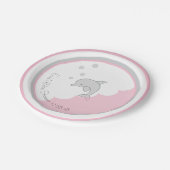 Papieren Borden "Dolphin Pink/Grey" Papieren Bordje (Gekanteld)