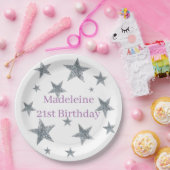 Papieren Borden en Bowls aanpassen - Sliver Stars Papieren Bordje (Feest)