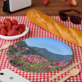 Papieren Borden en schalen Mt Tamalpais Pink Flowe Bordje