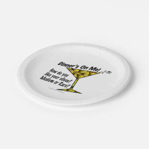 PAPieren BORDEN Eten! Olijven? Medium of Rare? Bordje