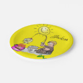 Papieren Borden, Fisherman Sun Fish Yellow Papieren Bordje (Gekanteld)