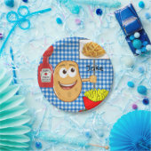 Papieren Borden, Franse aardappelkersen, keetchup- Papieren Bordje (Feest)