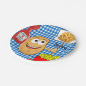 Papieren Borden, Franse aardappelkersen, keetchup- Papieren Bordje (Gekanteld)