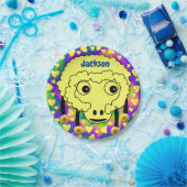 Papieren Borden, geel schaafgeel hart Papieren Bordje (Feest)