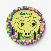 Papieren Borden, geel schaafgeel hart Papieren Bordje (Voorkant)