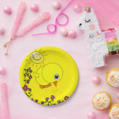 Papieren Borden, Gele Zon Floral Bordje (Feest)