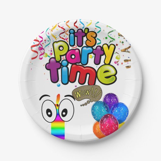 Papieren Borden, gelukkige verjaardag Het is tijd Papieren Bordje (Voorkant)