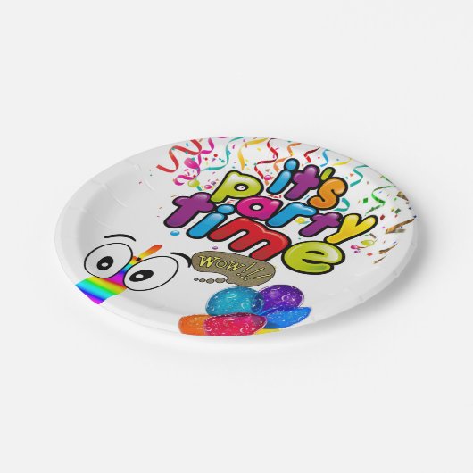 Papieren Borden, gelukkige verjaardag Het is tijd  Papieren Bordje (Gekanteld)