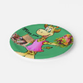 Papieren Borden, Giraffe Floral Chocolate Miss u Bordje (Gekanteld)