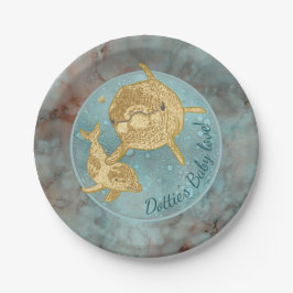 Papieren Borden "Gouden Dolfijn Baby & Mama" Bordje