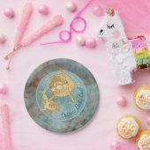 Papieren Borden "Gouden Dolfijn Baby & Mama" Papieren Bordje (Feest)