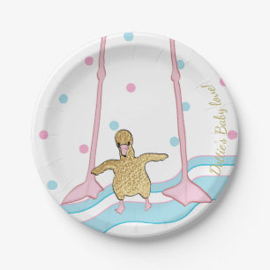 Papieren Borden "Gouden Flamingo Baby & Mama" Bordje