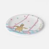 Papieren Borden "Gouden Flamingo Baby & Mama" Papieren Bordje (Gekanteld)