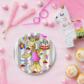Papieren Borden, grijze en witte stripe Giraffe, g Papieren Bordje (Feest)