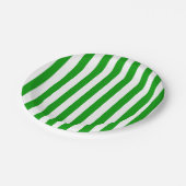 Papieren Borden, groen & witte streep Papieren Bordje (Gekanteld)
