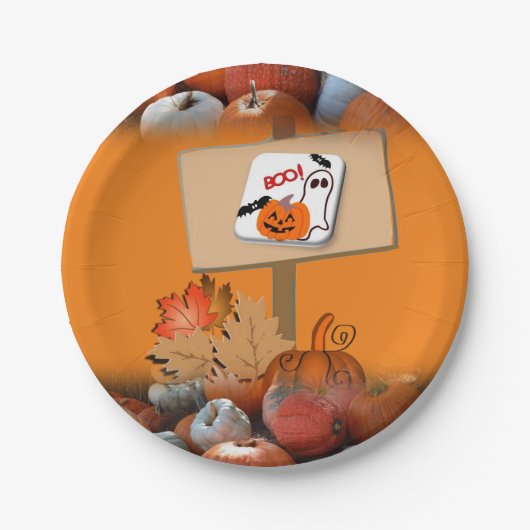 Papieren borden Halloween Bordje (Voorkant)