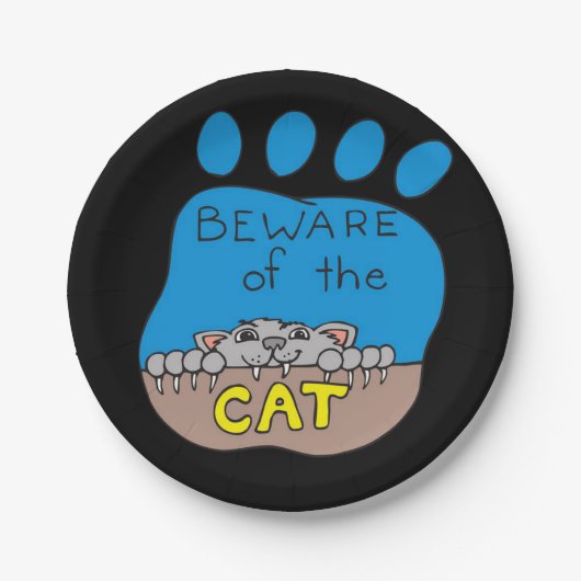 Papieren borden Halloween, kat Bordje (Voorkant)