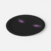 Papieren borden Halloween, Paarse ogen Bordje (Gekanteld)