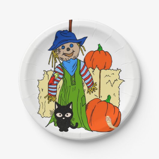 Papieren borden Halloween, Scarecrow Bordje (Voorkant)